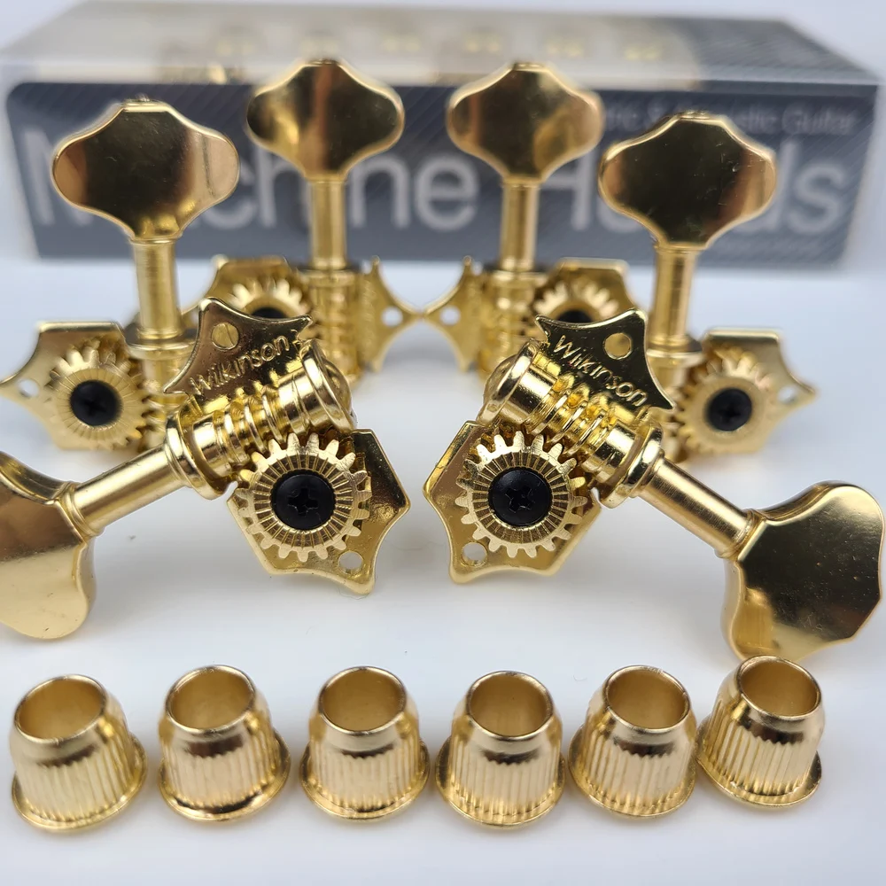 Wilkinson 3R3L Vintage Gold Golden Open Butterbean Guitar Tuners Machine Head Parts 19:1 Gear Ratio WJ-28N
Wilkinson 3R3L Vintage Gold Golden Open Butterbean Guitar Tuners Machine Head Parts 19:1 Gear Ratio WJ-28N