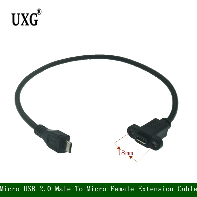 Micro USB USB 2.0 Male Connector To Micro USB 2.0 Female Extension Cable Pitch 18mm With Screws Panel Mount Hole 25cm cable0.25m
Micro USB USB 2.0 Male Connector To Micro USB 2.0 Female Extension Cable Pitch 18mm With Screws Panel Mount Hole 25cm cable0.25m