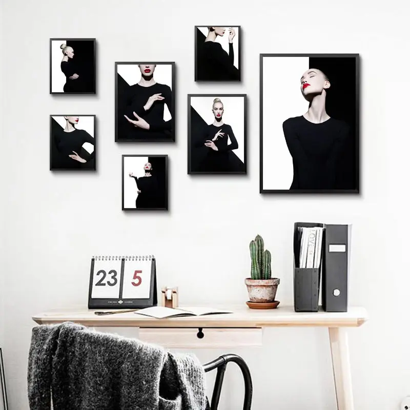 Fashion Makeup Black White Wall Art Canvas Painting Nordic Beautiful Girl Poster And Print Wall Pictures For Room Decor
Fashion Makeup Black White Wall Art Canvas Painting Nordic Beautiful Girl Poster And Print Wall Pictures For Room Decor