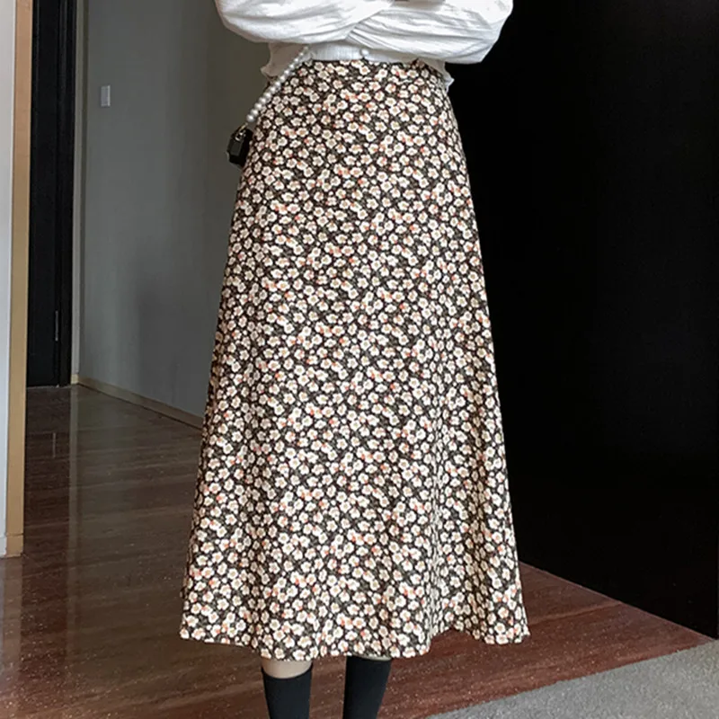 Women Mid-Calf Skirts Vintage Ladies Autumn Winter Korean High Waist A-Line Floral Printed Skirt Female Casual Streetwear
Women Mid-Calf Skirts Vintage Ladies Autumn Winter Korean High Waist A-Line Floral Printed Skirt Female Casual Streetwear