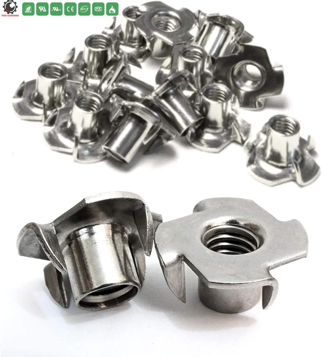 304 Stainless Steel T-Nut 4 Pronged Tee Blind Nuts Assortment Kit for Wood,Rock Climbing Holds,Cabinetry,Furnitur,Bolt Dropper
304 Stainless Steel T-Nut 4 Pronged Tee Blind Nuts Assortment Kit for Wood,Rock Climbing Holds,Cabinetry,Furnitur,Bolt Dropper