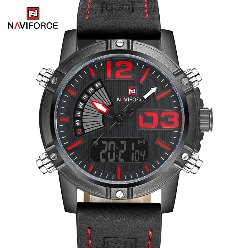 Часы наручные NAVIFORCE Мужские кварцевые, роскошные Брендовые спортивные цифровые аналоговые в стиле милитари, с кожаным ремешком
Часы наручные NAVIFORCE Мужские кварцевые, роскошные Брендовые спортивные цифровые аналоговые в стиле милитари, с кожаным ремешком