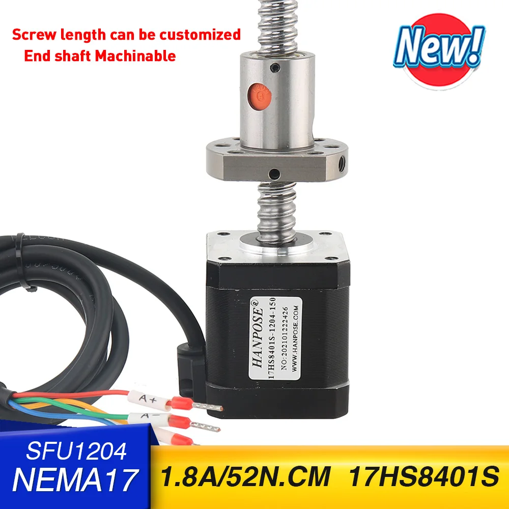 Шаговый электродвигатель 17HS8401S, 1,5 А, 52 Н-см, Nema17 с шариковым винтом, SFU1204, для точного гравировального станка с ЧПУ
Шаговый электродвигатель 17HS8401S, 1,5 А, 52 Н-см, Nema17 с шариковым винтом, SFU1204, для точного гравировального станка с ЧПУ