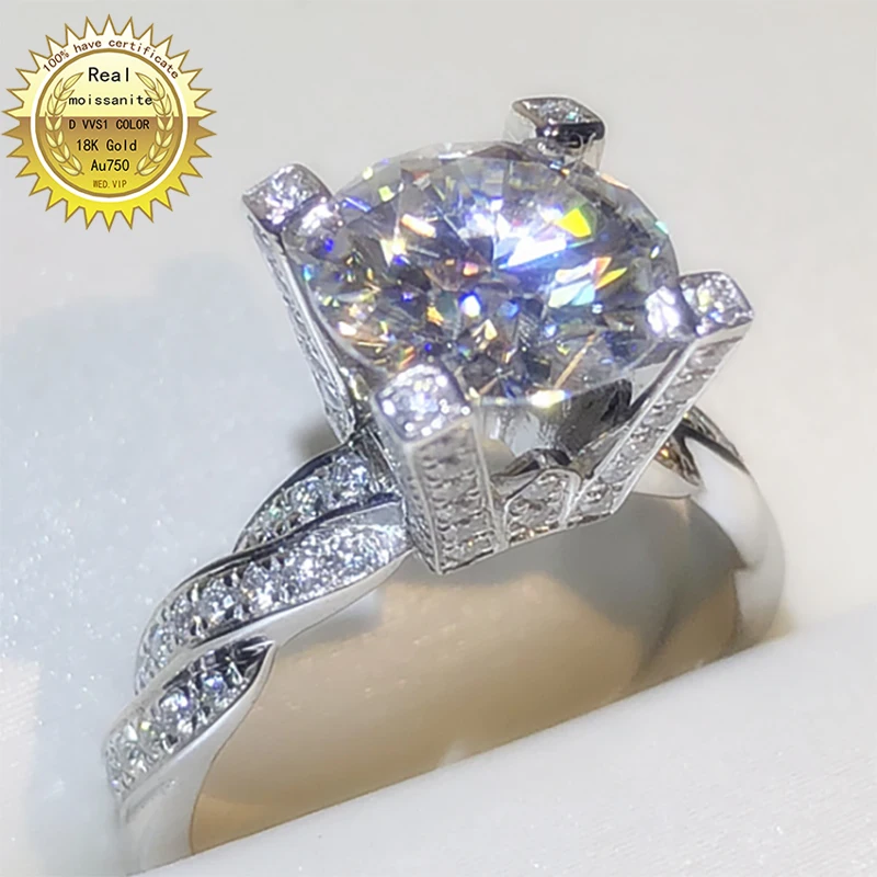 14K Au585 White Gold Women Wedding Party Engagement Ring 1 Carat Round Moissanite Diamond Ring Classic Trendy Elegant
14K Au585 White Gold Women Wedding Party Engagement Ring 1 Carat Round Moissanite Diamond Ring Classic Trendy Elegant