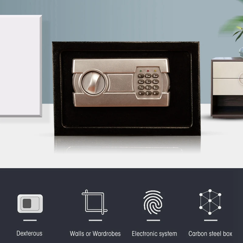 Mini Security Password Safety Box Small Household Steel Safes Money Bank Safurance Luxury Electronic Alarm Safety Box
Mini Security Password Safety Box Small Household Steel Safes Money Bank Safurance Luxury Electronic Alarm Safety Box