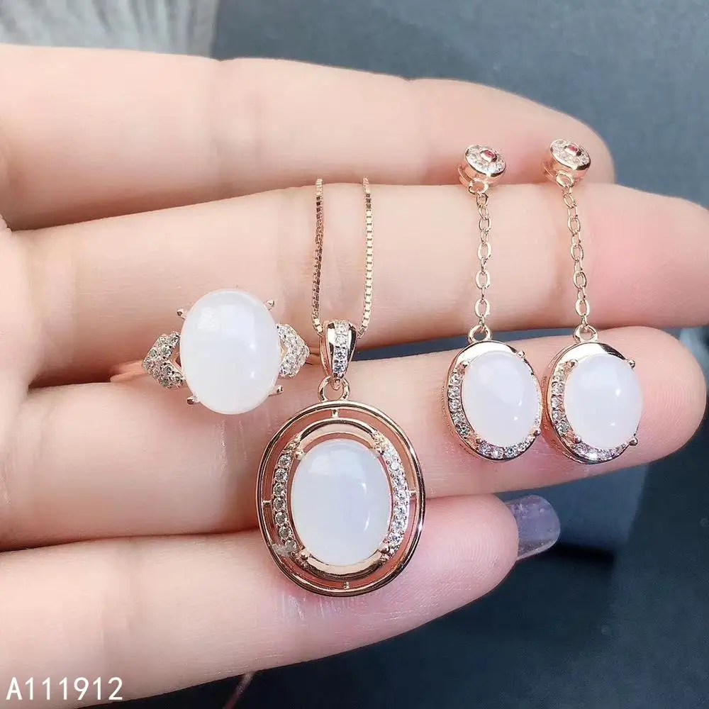 KJJEAXCMY fine jewelry natural white jade 925 sterling silver women pendant necklace ring earrings set support test classic
KJJEAXCMY fine jewelry natural white jade 925 sterling silver women pendant necklace ring earrings set support test classic