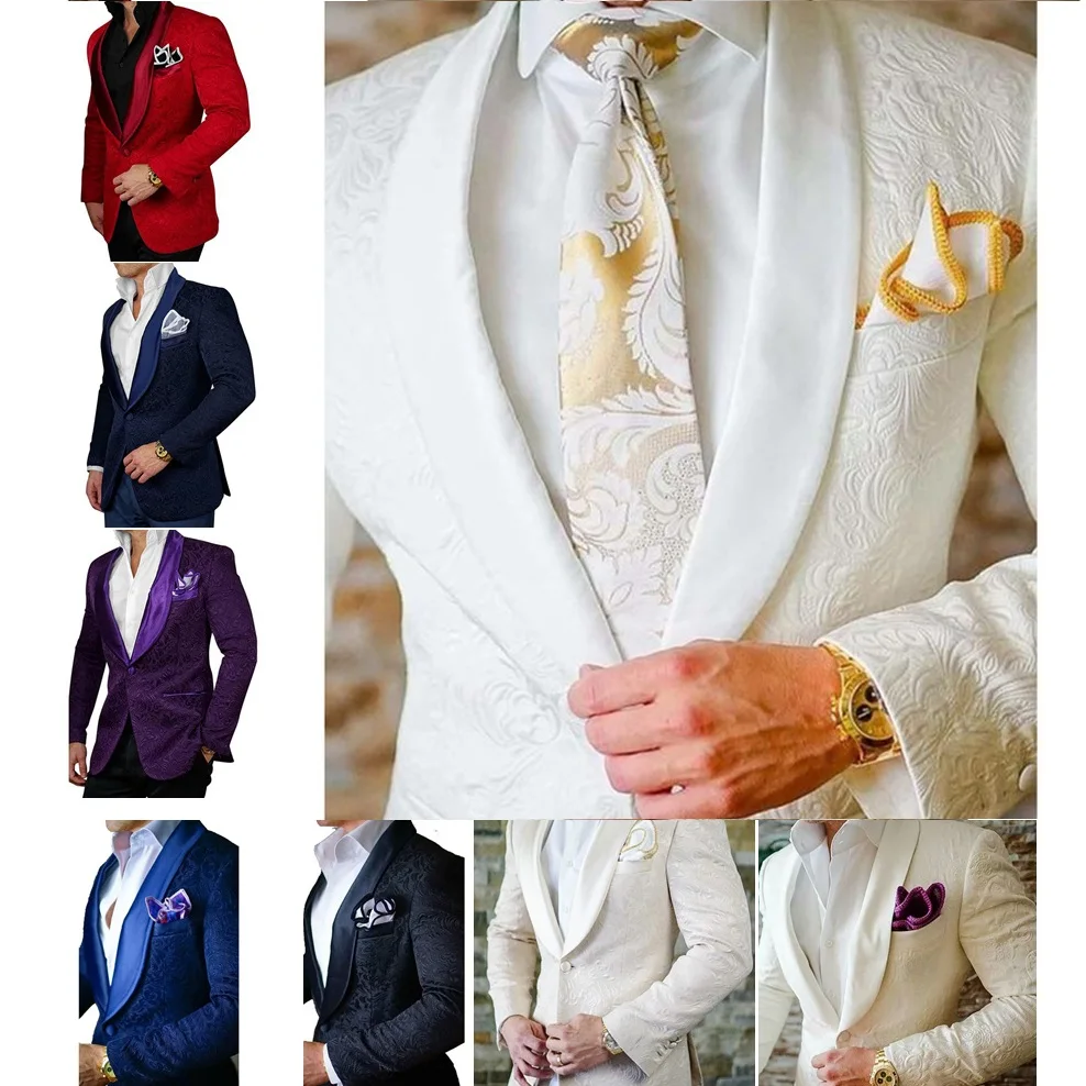 Formal Groom Tuxedos Men Suits Jacquard For Wedding Blazers Shawl Lapel Two Pieces Groomsmen Suits Costume Homme(Jacket+pant)
Formal Groom Tuxedos Men Suits Jacquard For Wedding Blazers Shawl Lapel Two Pieces Groomsmen Suits Costume Homme(Jacket+pant)