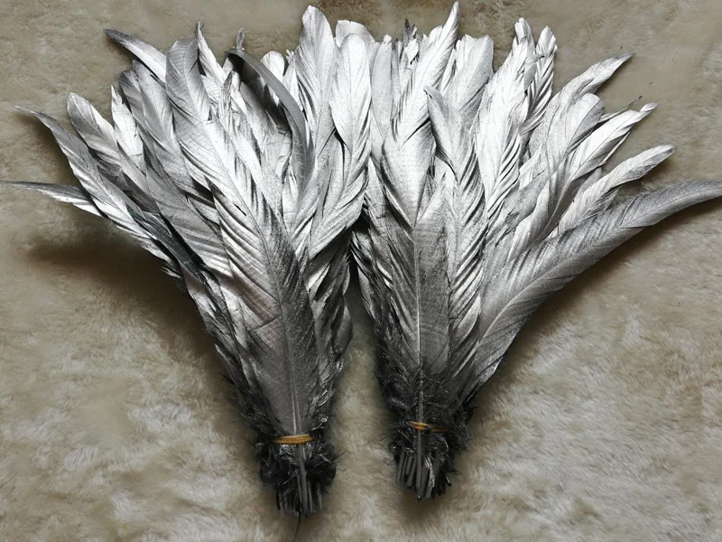 50Pcs Painting Silver Rooster Tail feathers 22-28cm Feathers for Wedding Party Decorative Plume Crafts
50Pcs Painting Silver Rooster Tail feathers 22-28cm Feathers for Wedding Party Decorative Plume Crafts