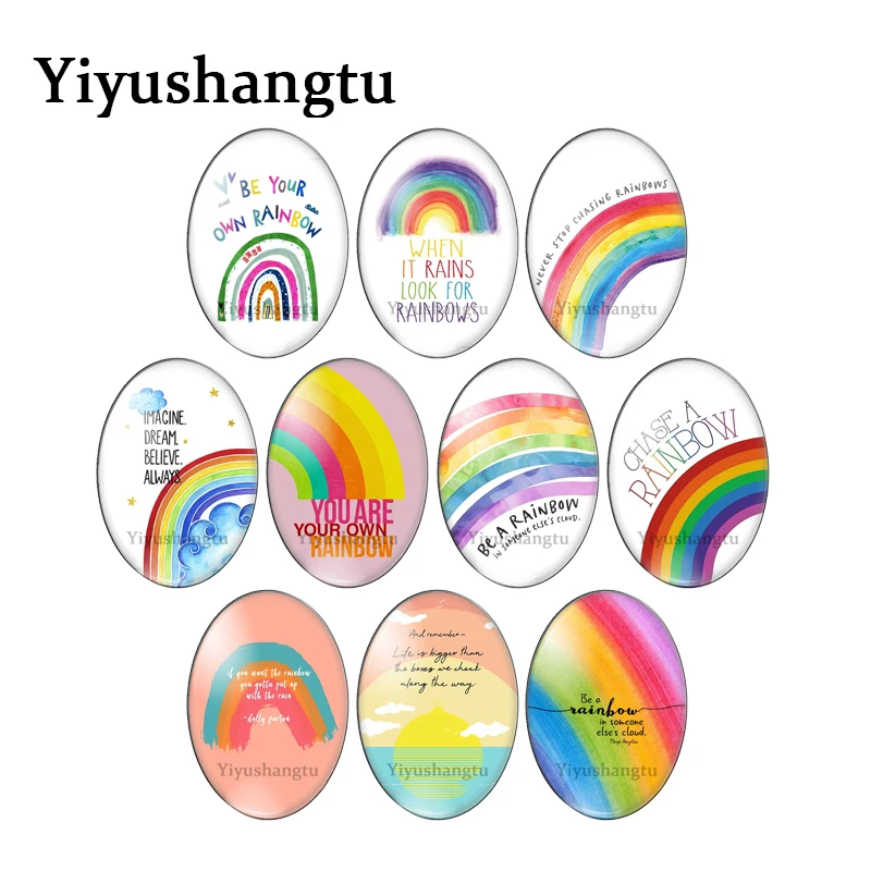 Colorful Rainbow good life dream come true 13x18mm/18x25mm/30x40mm Oval photo glass cabochon flat back Making findings
Colorful Rainbow good life dream come true 13x18mm/18x25mm/30x40mm Oval photo glass cabochon flat back Making findings