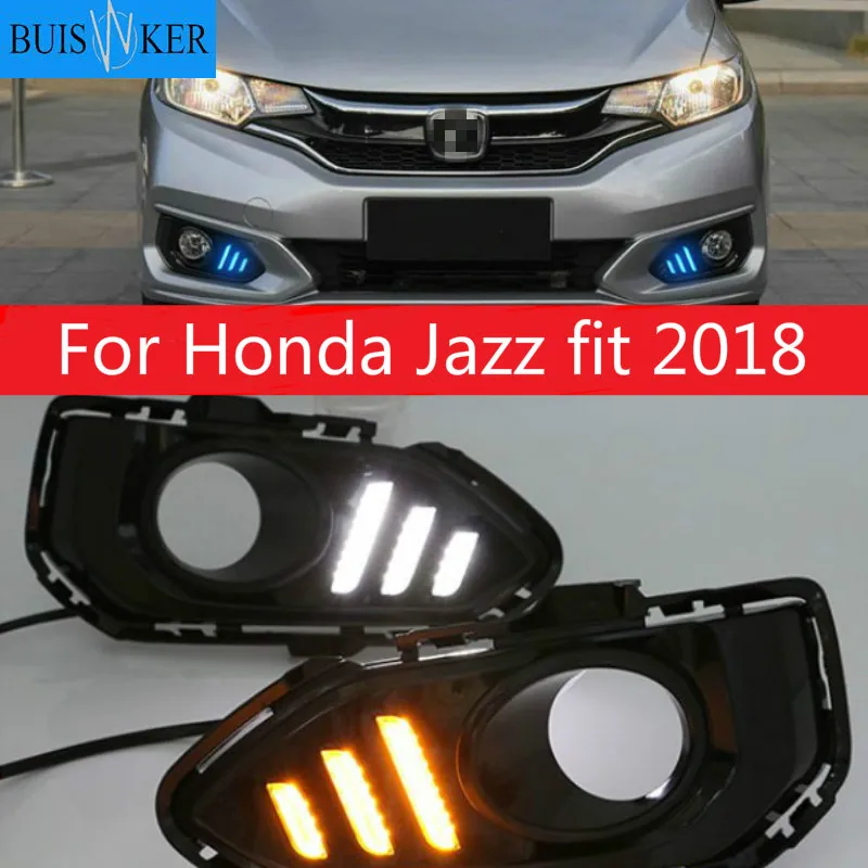 Car LED Daytime Running Lights for Honda Jazz fit 2018 DRL Fog lamp driving lights with Yellow turning signal lights
Car LED Daytime Running Lights for Honda Jazz fit 2018 DRL Fog lamp driving lights with Yellow turning signal lights