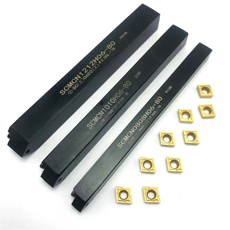 SCMCN08080H06 SCMCN1010H06 SCMCN1212H06-80 External Turning holder for CCMT060204 Carbide insert Cutting tool turning insert
SCMCN08080H06 SCMCN1010H06 SCMCN1212H06-80 External Turning holder for CCMT060204 Carbide insert Cutting tool turning insert
