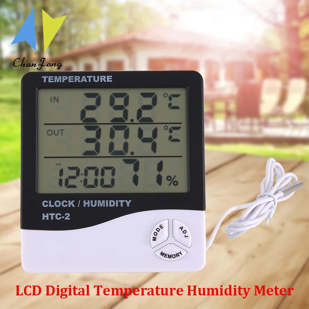 ChanFong LCD Digital Temperature Humidity Meter HTC-2 Home Indoor Outdoor Hygrometer Thermometer Weather Station with Clock
ChanFong LCD Digital Temperature Humidity Meter HTC-2 Home Indoor Outdoor Hygrometer Thermometer Weather Station with Clock