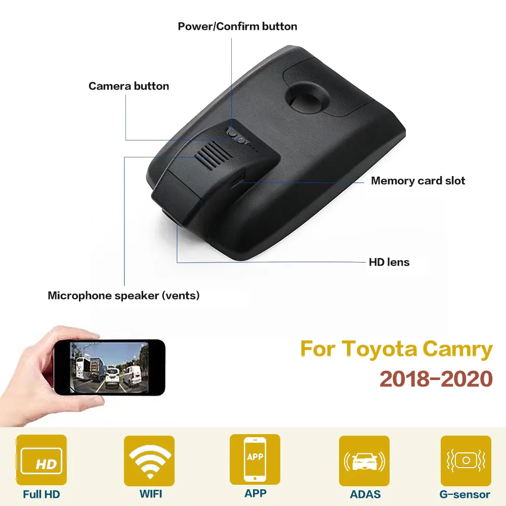 For Toyota Camry 2018 2019 2020 High Quality Plug And Play Night Vision Car DVR Wifi Video Recorder Dash Cam Camera
For Toyota Camry 2018 2019 2020 High Quality Plug And Play Night Vision Car DVR Wifi Video Recorder Dash Cam Camera