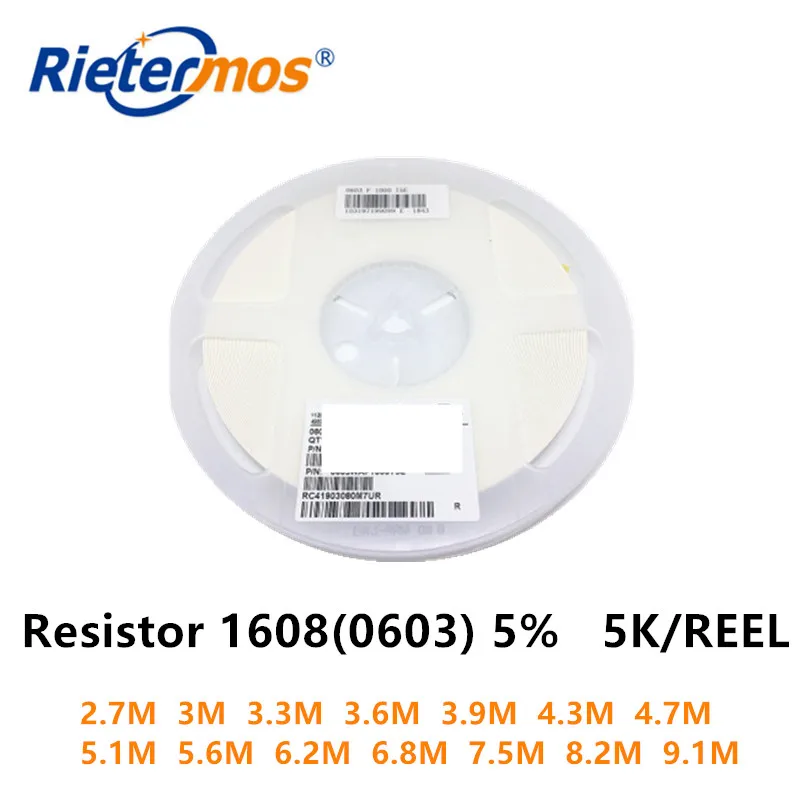 Резистор 1608 0603 J 5% M 3M 2,7 M 3,3 M 3,6 M 3,9 M 4,3 M 4,7 M 5,1 M 5,6 M 6,2 M 6,8 M 7,5 M 8,2 M
Резистор 1608 0603 J 5% M 3M 2,7 M 3,3 M 3,6 M 3,9 M 4,3 M 4,7 M 5,1 M 5,6 M 6,2 M 6,8 M 7,5 M 8,2 M