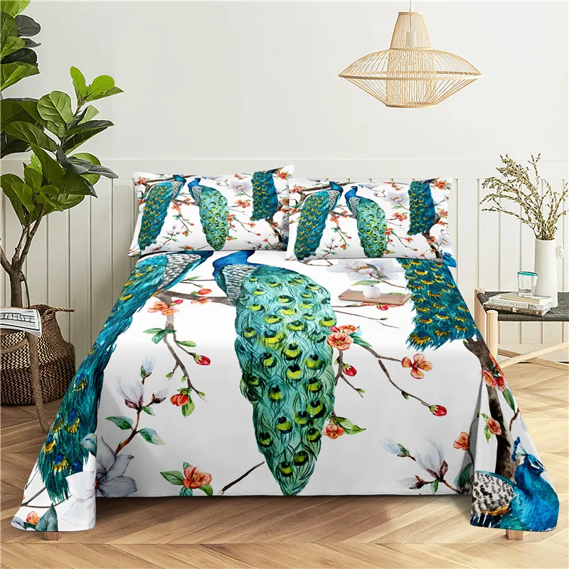 Peacock 0.9/1.2/1.5/1.8/2.0m Digital Printing Polyester Bed Flat Sheet With Pillowcase Print Bedding Set
Peacock 0.9/1.2/1.5/1.8/2.0m Digital Printing Polyester Bed Flat Sheet With Pillowcase Print Bedding Set