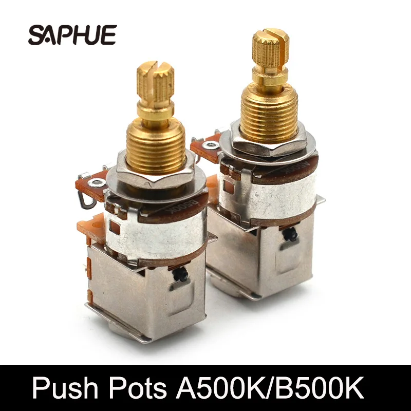 2Pcs Brass Potentiometer for Guitar Control, Push Pots, Push Pots, A500K, B500K
2Pcs Brass Potentiometer for Guitar Control, Push Pots, Push Pots, A500K, B500K