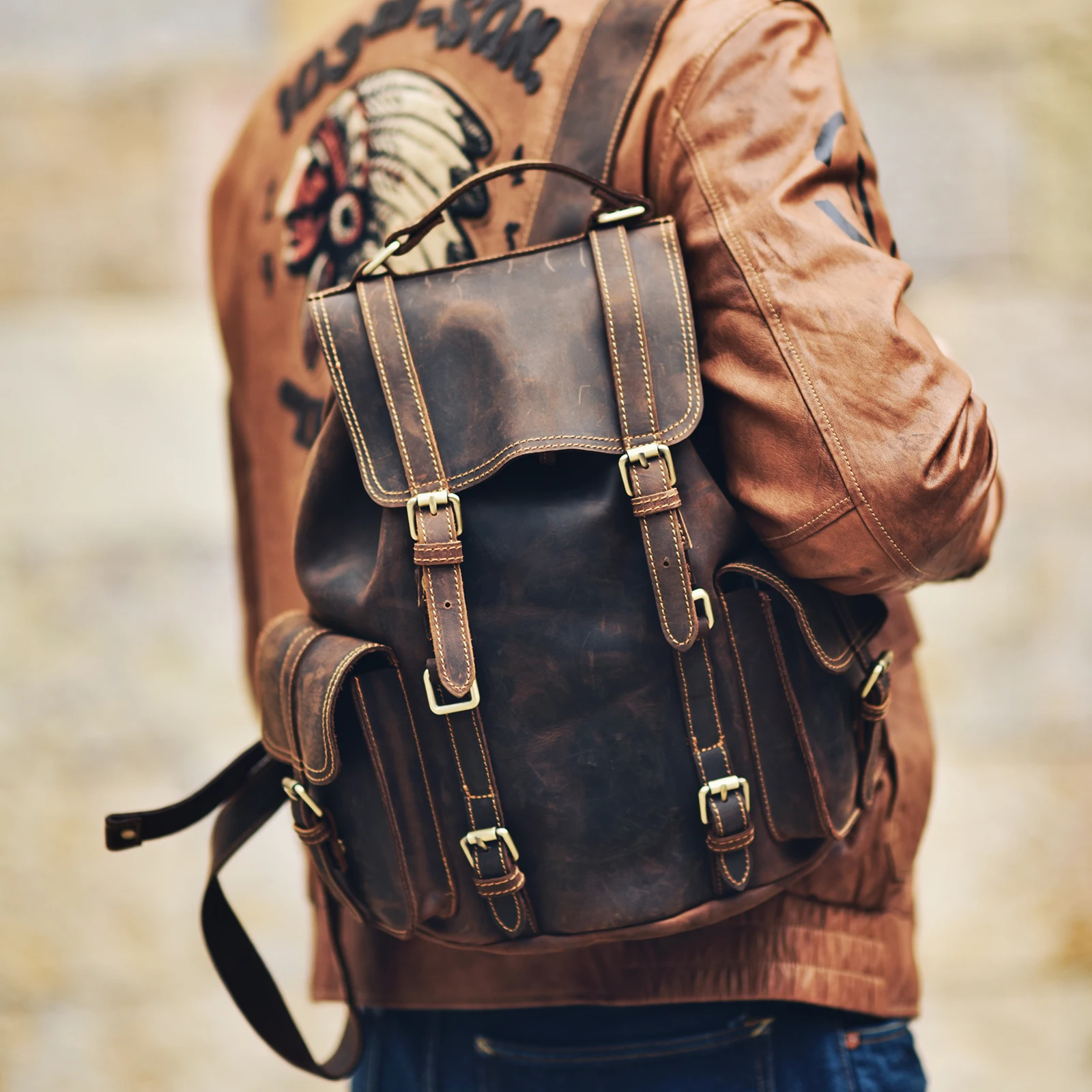 Handmade Retro Crazy Horse Leather Backpack First Layer Leather Large-capacity Backpack Men's Leather Travel Bag School Bag
Handmade Retro Crazy Horse Leather Backpack First Layer Leather Large-capacity Backpack Men's Leather Travel Bag School Bag