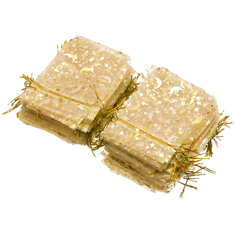 100pcs/set 9x12cm Moon Star Organza Bags Christmas Drawstring Jewelry Packaging Bags Wedding Party Gift Pouches Bag
100pcs/set 9x12cm Moon Star Organza Bags Christmas Drawstring Jewelry Packaging Bags Wedding Party Gift Pouches Bag