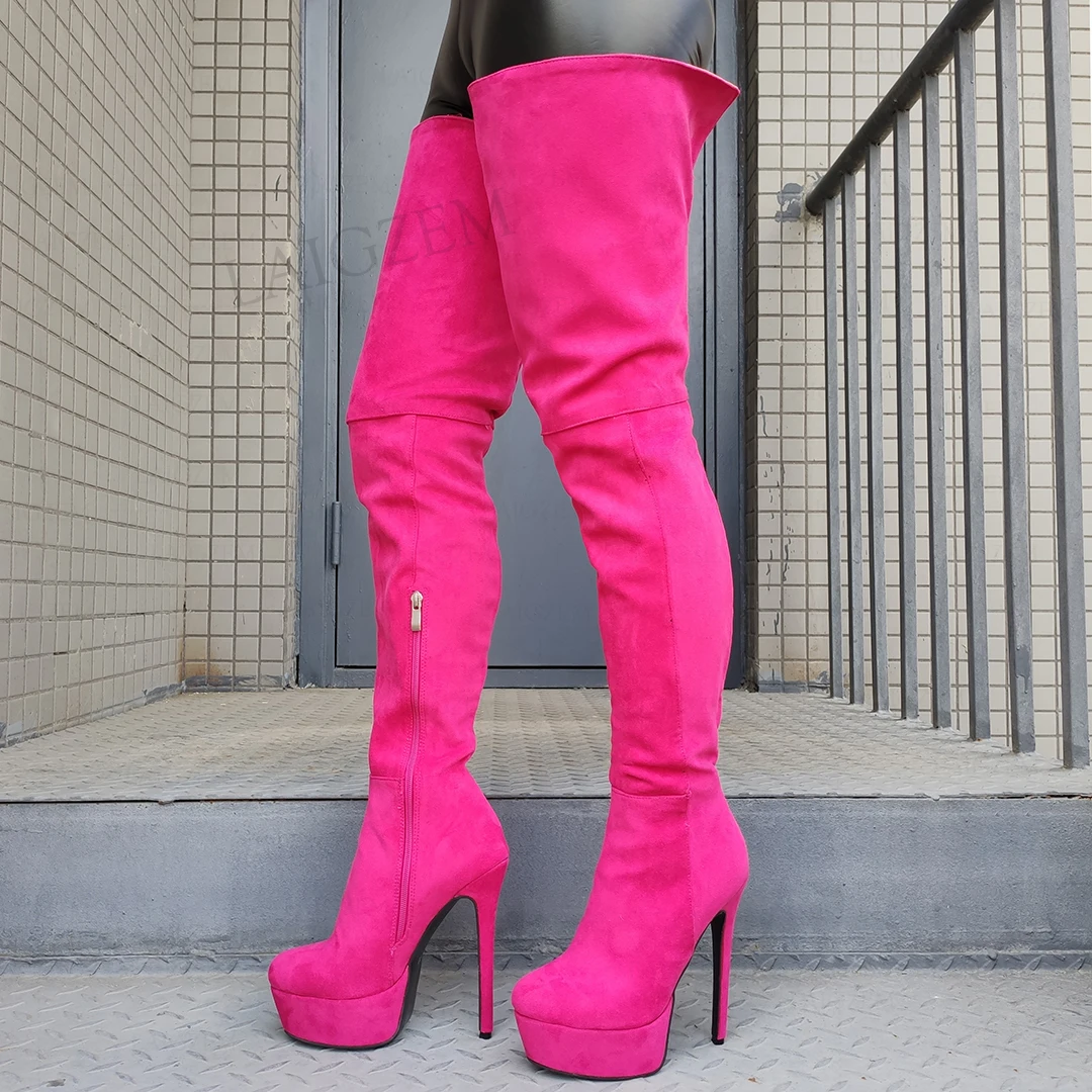 BERZIMER Women Thigh High Platform Boots Faux Suede Stiletto High Heels Boots Crotch High Shoes Woman Plus Size 39 41 44 50 52
BERZIMER Women Thigh High Platform Boots Faux Suede Stiletto High Heels Boots Crotch High Shoes Woman Plus Size 39 41 44 50 52