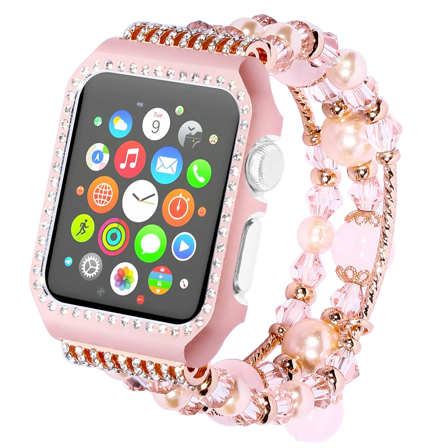 Strap+Case For Apple Watch 44mm 40mm Series 6 5 4 SE Diamond-encrusted protective cover for iwatch 3 2 1 42mm 38mm Agate strap
Strap+Case For Apple Watch 44mm 40mm Series 6 5 4 SE Diamond-encrusted protective cover for iwatch 3 2 1 42mm 38mm Agate strap