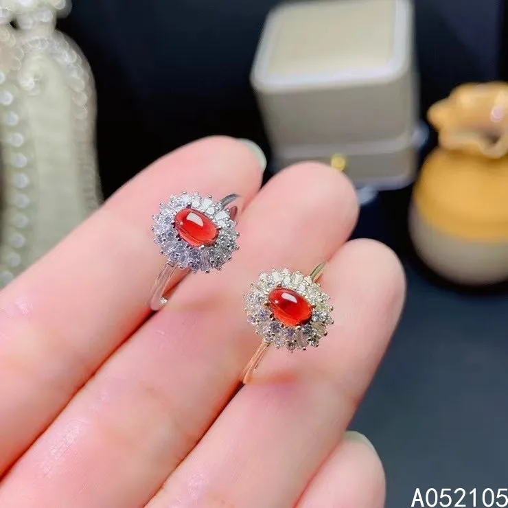 KJJEAXCMY Fine Jewelry 925 Sterling Silver Inlaid Natural Garnet Women Exquisite Fashion Plain Adjustable Gem Ring Support Detec
KJJEAXCMY Fine Jewelry 925 Sterling Silver Inlaid Natural Garnet Women Exquisite Fashion Plain Adjustable Gem Ring Support Detec