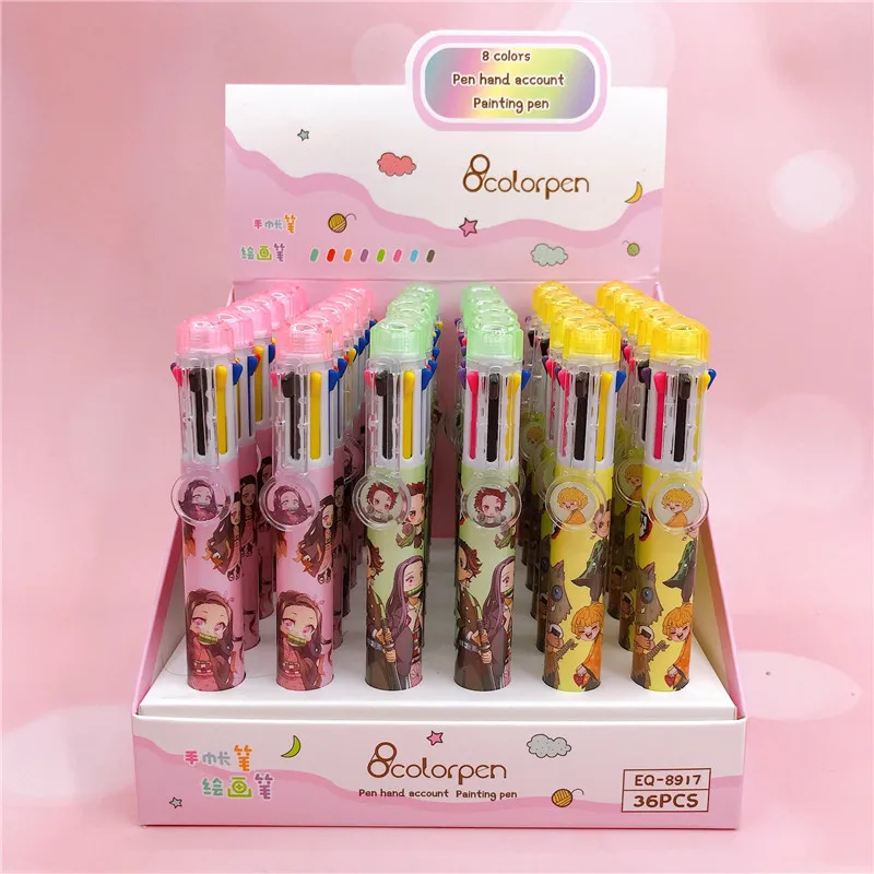 36 pcs/lot Cute Demon Slayer 8 Colors Ballpoint Pen Kawaii Press Ball pens School Office writing Supplies Stationery Gift
36 pcs/lot Cute Demon Slayer 8 Colors Ballpoint Pen Kawaii Press Ball pens School Office writing Supplies Stationery Gift