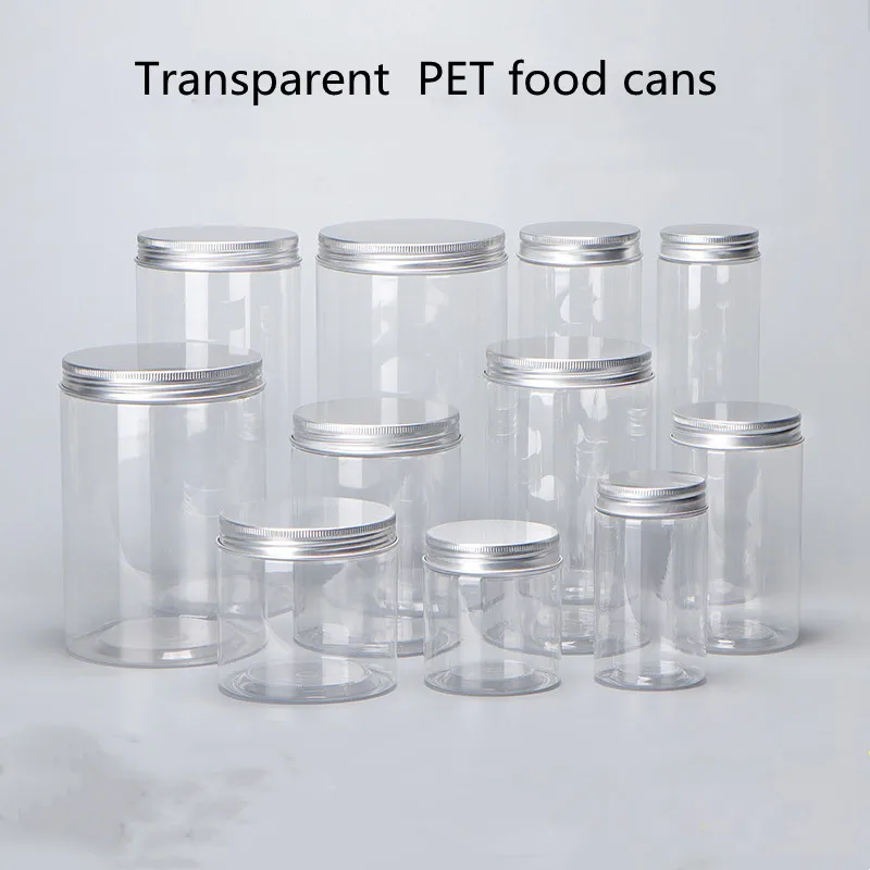 Wholesale 10/30/50pcs Empty Plastic Clear Cosmetic Jars PET Food Jar Makeup Container With Silver aluminum lid Seal Food Cans
Wholesale 10/30/50pcs Empty Plastic Clear Cosmetic Jars PET Food Jar Makeup Container With Silver aluminum lid Seal Food Cans