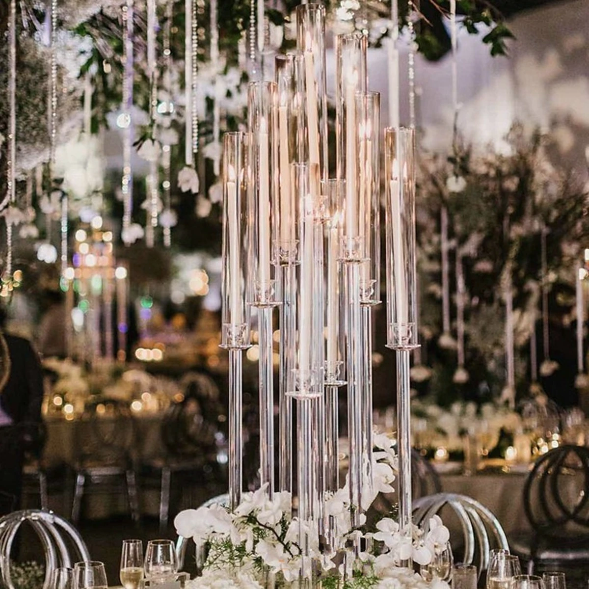 New products 8 heads tall clear acrylic stand cylinder crystals design for wedding table centerpieces AB0164
New products 8 heads tall clear acrylic stand cylinder crystals design for wedding table centerpieces AB0164