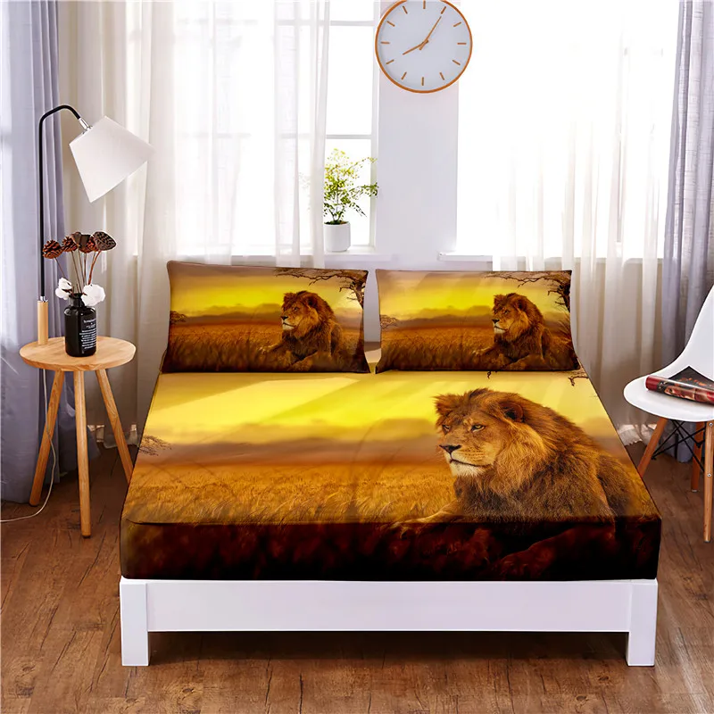 Lion Digital Printed 3pc Polyester Fitted Sheet Mattress Cover Four Corners with Elastic Band Bed Sheet Pillowcases
Lion Digital Printed 3pc Polyester Fitted Sheet Mattress Cover Four Corners with Elastic Band Bed Sheet Pillowcases