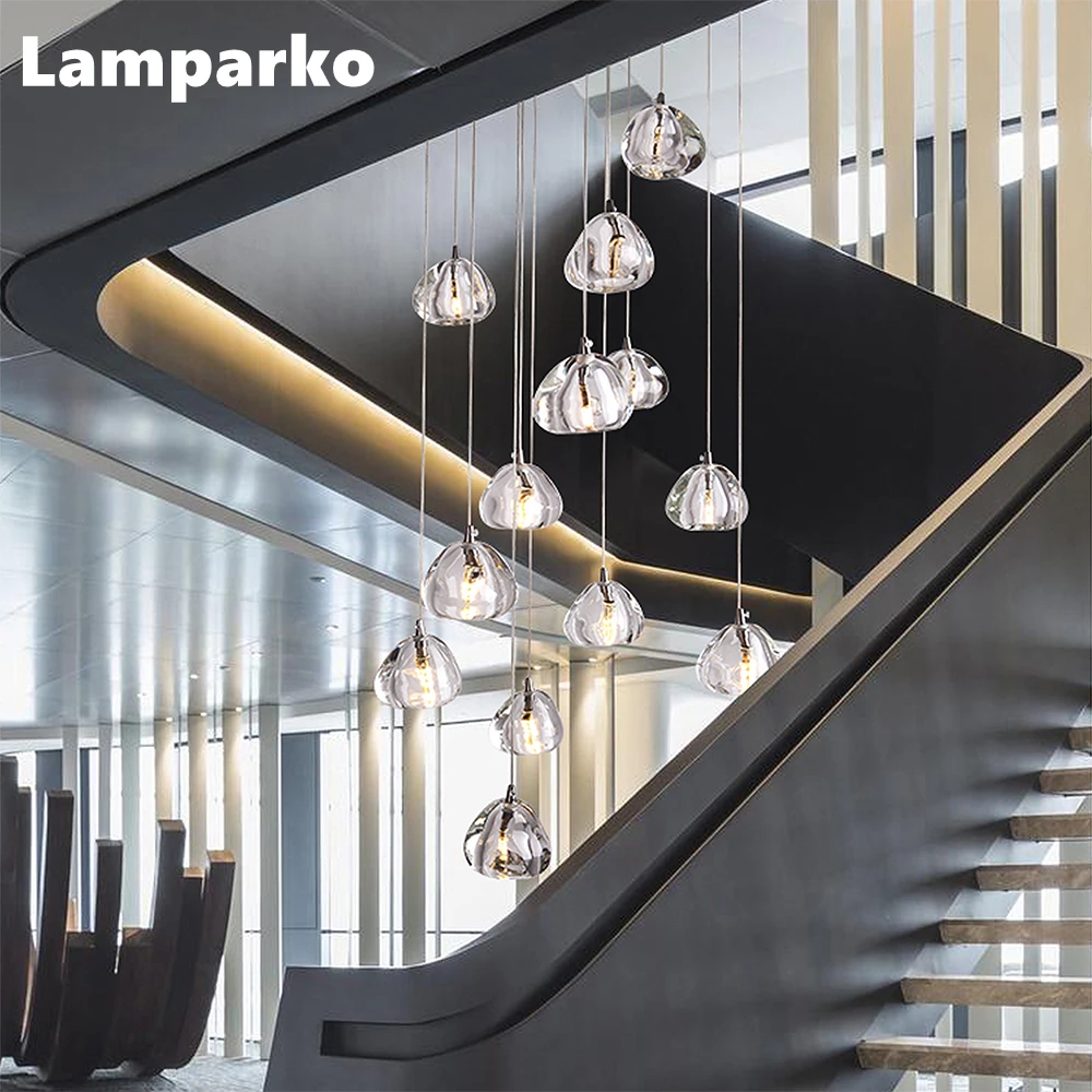 Clear Crystal Pendant Hanging Light LED Modern Luxury Cristal Ceiling Chandelier Home Light Fixture for Stair Foyer Bedroom
Clear Crystal Pendant Hanging Light LED Modern Luxury Cristal Ceiling Chandelier Home Light Fixture for Stair Foyer Bedroom