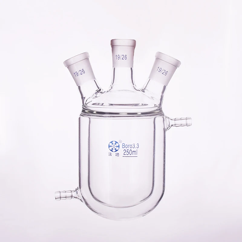 Double-deck cylindrical three-necked round bottom flask,Capacity 250ml,Joint 19/26,Mezzanine jacketed reactor bottle
Double-deck cylindrical three-necked round bottom flask,Capacity 250ml,Joint 19/26,Mezzanine jacketed reactor bottle