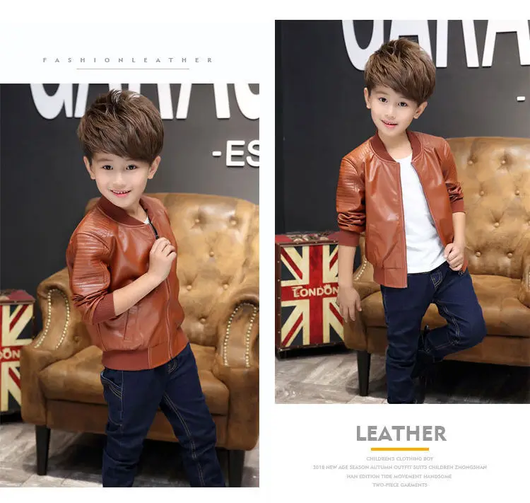 Kids Faux Leather Winter Jacket 13 H5f191a65165d4ab6a94c908d4fae13b1E