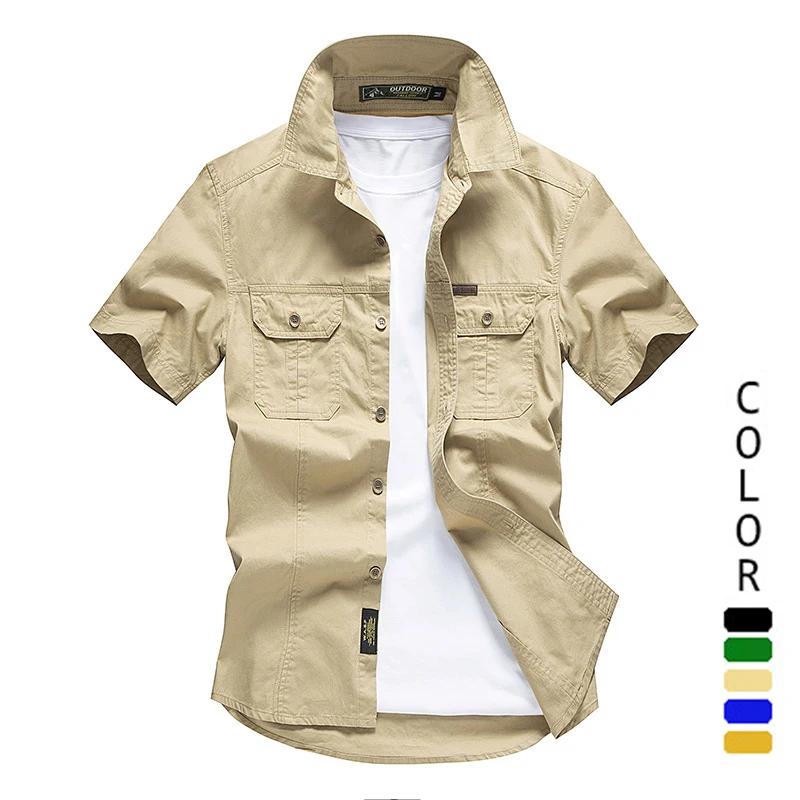 Men's Summer Pockets Retro Cargo Shirt Hiking Fishing Military Tactical Camisa Masculina Plus Size M-4XL Blouse Cotton Shirts
Men's Summer Pockets Retro Cargo Shirt Hiking Fishing Military Tactical Camisa Masculina Plus Size M-4XL Blouse Cotton Shirts