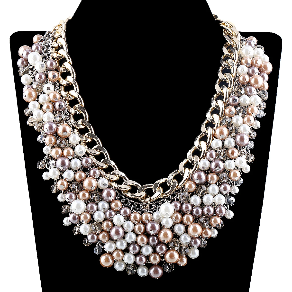 HAHATOTO New Fashion Statement Beaded Necklace by Handmade Gold Plated Chains and Imitation Pearls Necklaces Choker Jewelry
HAHATOTO New Fashion Statement Beaded Necklace by Handmade Gold Plated Chains and Imitation Pearls Necklaces Choker Jewelry
