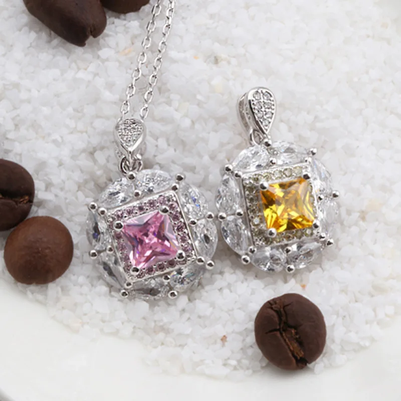Buyee 925 Sterling Silver Stone Pendant Chain Light Pink Yellow Crystal Necklace for Woman Fashion Wedding Fine Jewelry Chain
Buyee 925 Sterling Silver Stone Pendant Chain Light Pink Yellow Crystal Necklace for Woman Fashion Wedding Fine Jewelry Chain