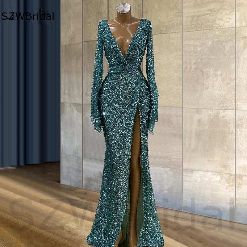 Новое поступление, блестящие блестки, вечерние платья русалки с длинными рукавами, вечерние платья с разрезом спереди, вечерние платья для выпускного вечера, Vestidos de fiesta
Новое поступление, блестящие блестки, вечерние платья русалки с длинными рукавами, вечерние платья с разрезом спереди, вечерние платья для выпускного вечера, Vestidos de fiesta