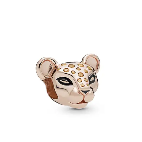 Btuamb Simple Style Enamel Gold Color Cute Crystal Tiger Beads Charms Fit Original Bracelets for Women DIY Jewelry Gifts