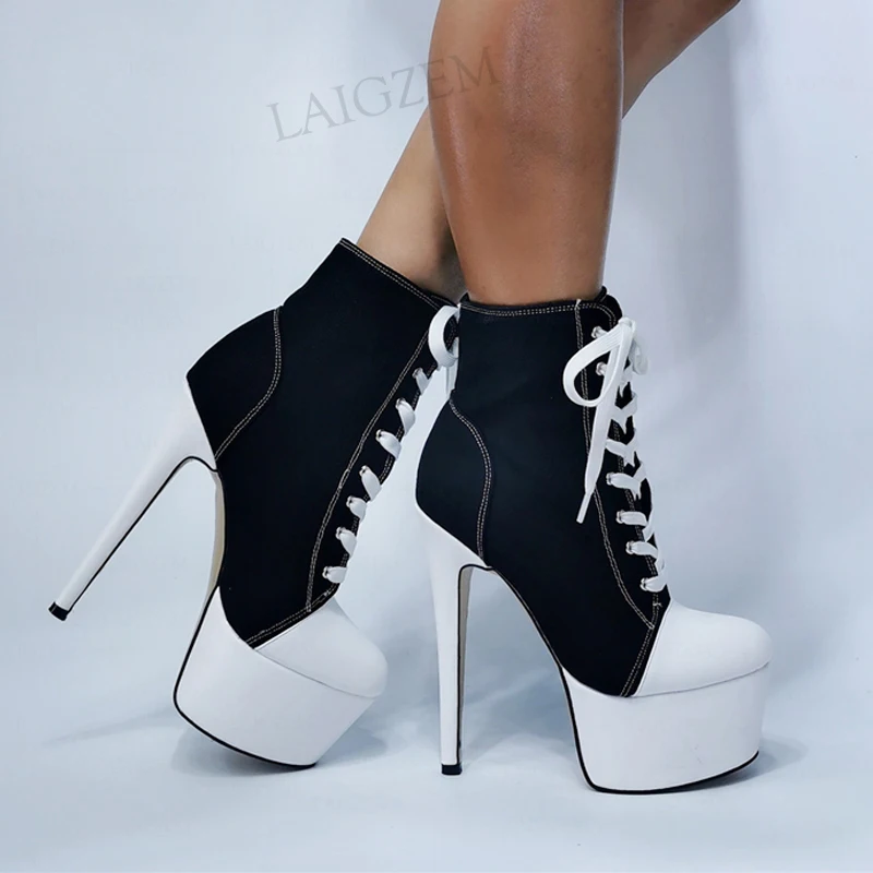 BERZIMER FASHION Women Ankle Platform Boots Lace Up Stiletto High Heels Booties Casual Fashion Shoes Woman Large Size 44 47 52
BERZIMER FASHION Women Ankle Platform Boots Lace Up Stiletto High Heels Booties Casual Fashion Shoes Woman Large Size 44 47 52