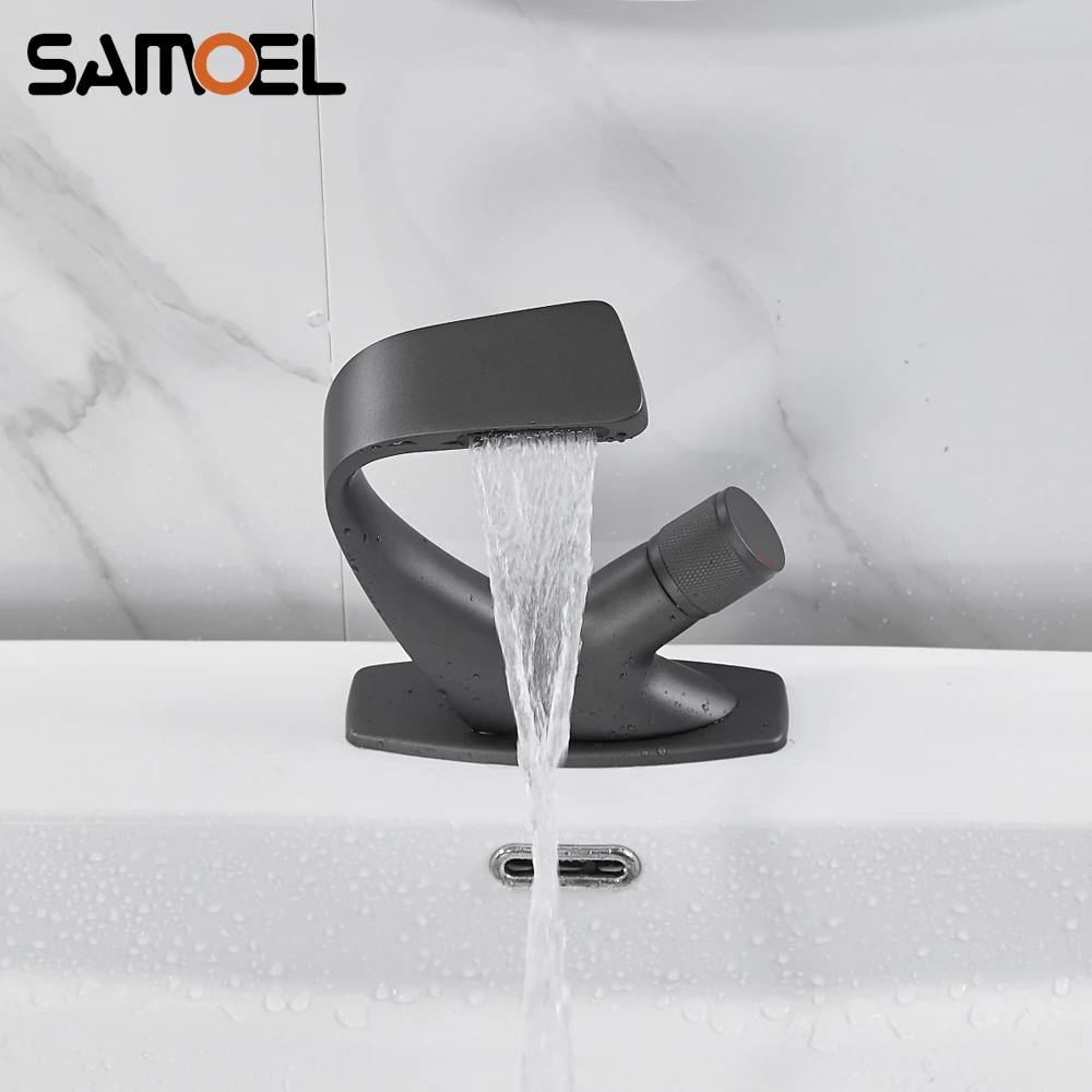 2020 New Smoky Gray Brass Bathroom Sink Faucet Tap Deck-Mounted Single Holder Grey Waterfall Basin Cold Hot Water Mixer B3399
2020 New Smoky Gray Brass Bathroom Sink Faucet Tap Deck-Mounted Single Holder Grey Waterfall Basin Cold Hot Water Mixer B3399