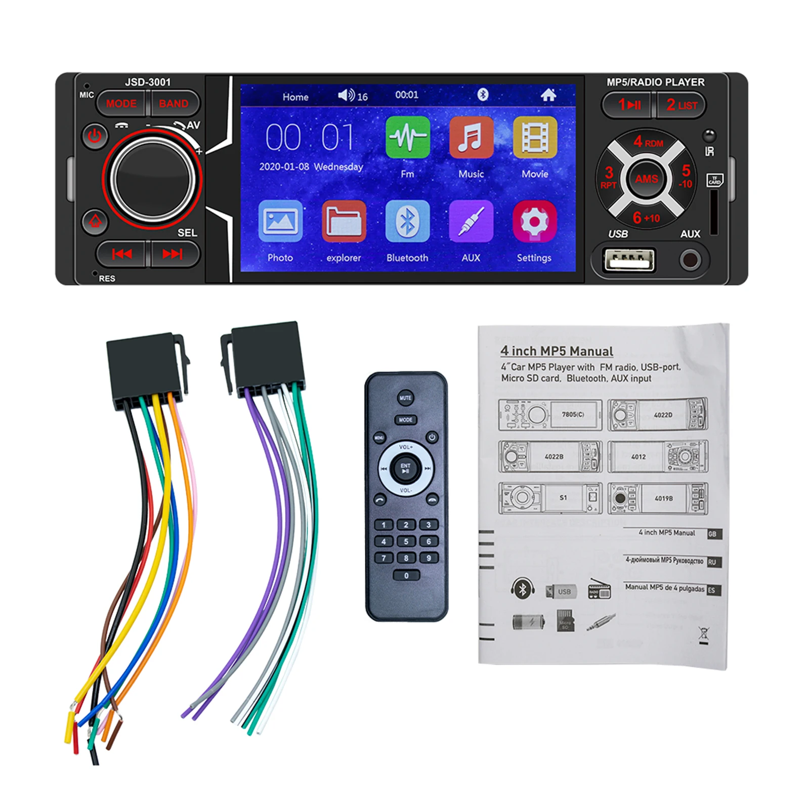 1 Din Android Car Radio Hands-free Bluetooth Auto 1080P Stereo Car MP5 Player Touch Screen 60Wx4 USB2.0 FM Car Multimedia Player
1 Din Android Car Radio Hands-free Bluetooth Auto 1080P Stereo Car MP5 Player Touch Screen 60Wx4 USB2.0 FM Car Multimedia Player