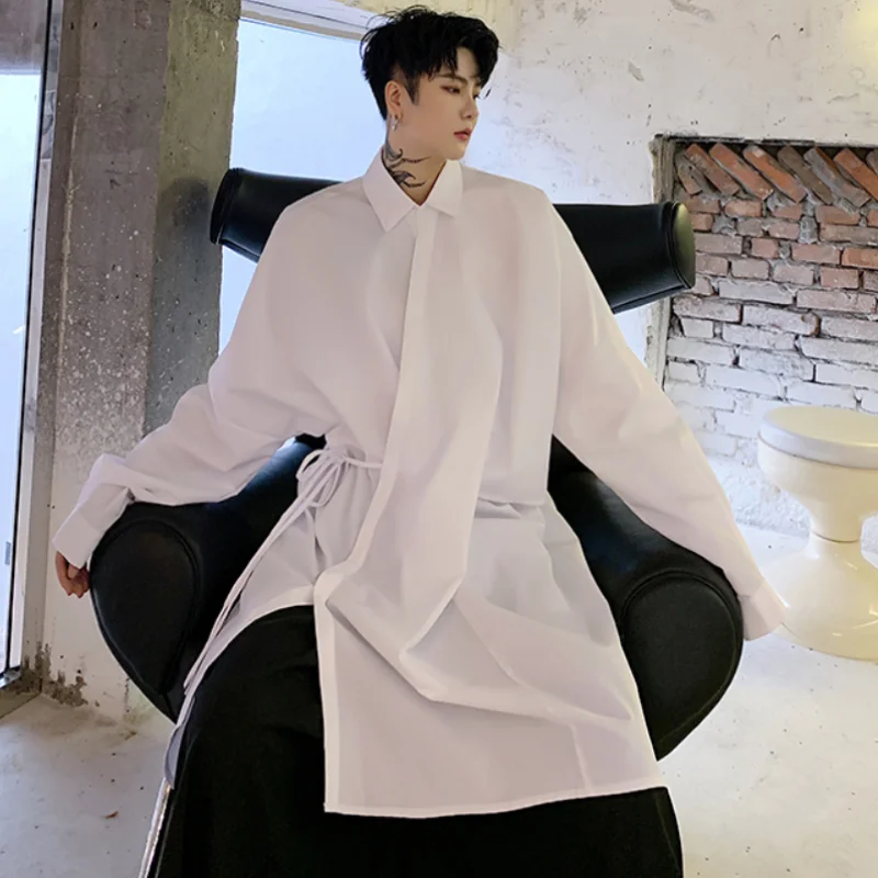 Men's new asymmetrical design loose large size long shirt Japanese street wear punk gothic long sleeve casual shirt
Men's new asymmetrical design loose large size long shirt Japanese street wear punk gothic long sleeve casual shirt