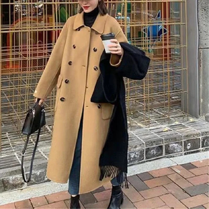 100%Wool Pure Wool Woman's Woolen Long Coat Outwear Overcoat Cardigan Solid Turn-down Collar Office Lady Chic Russia Style
100%Wool Pure Wool Woman's Woolen Long Coat Outwear Overcoat Cardigan Solid Turn-down Collar Office Lady Chic Russia Style