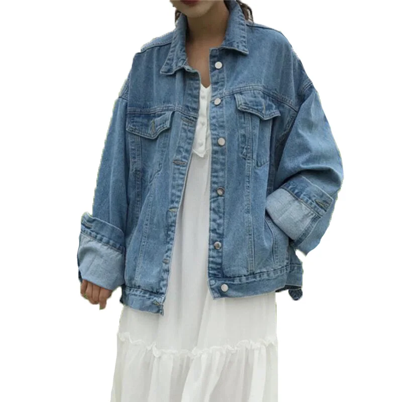 Blue Denim Coats and Jackets Women Spring Autumn Casual Loose Long Sleeve Denim Jacket Female Vintage Korean Lapel Jean Jacket
Blue Denim Coats and Jackets Women Spring Autumn Casual Loose Long Sleeve Denim Jacket Female Vintage Korean Lapel Jean Jacket