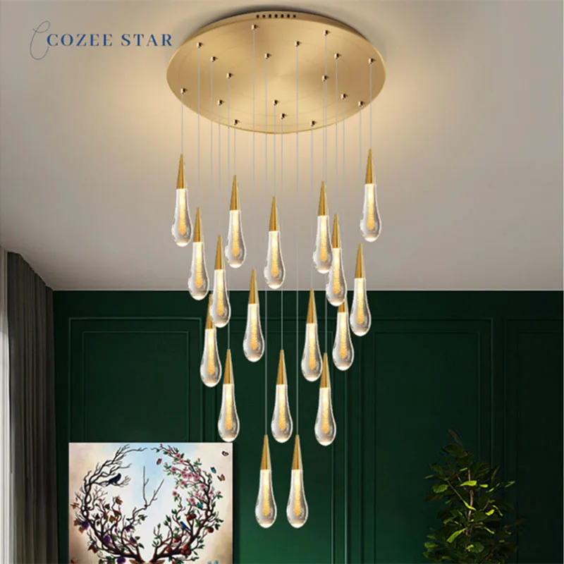Luxury LED Pendant Lights Modern Aluminum Crystal Gold Chandeliers Lighting Fixture Bedroom Living Room Staircase Lamps Lustre
Luxury LED Pendant Lights Modern Aluminum Crystal Gold Chandeliers Lighting Fixture Bedroom Living Room Staircase Lamps Lustre