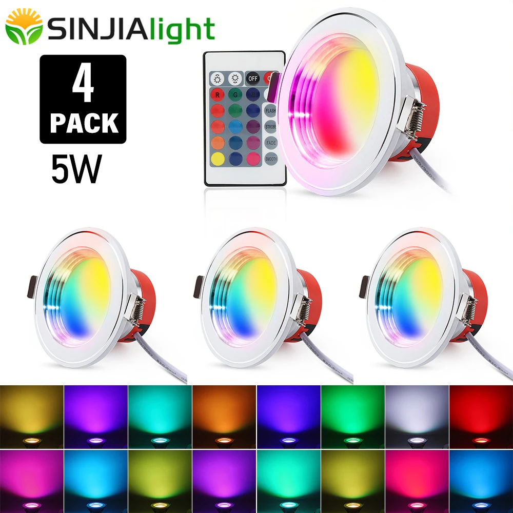 4pcs/lot 5W RGB LED Downlights Remote Control Spotlight Colorful Spot Led Ceiling Lamp for Foyer Bedroom Lighting Home Decor
4pcs/lot 5W RGB LED Downlights Remote Control Spotlight Colorful Spot Led Ceiling Lamp for Foyer Bedroom Lighting Home Decor