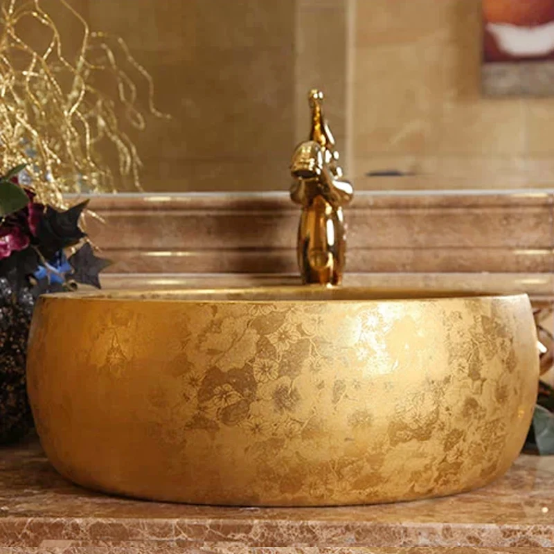 Gold Bathroom Cloakroom Europe Art wash basin Ceramic vessel Lavabo Counter Top Wash Basin Bathroom Sink color ceramic art basin
Gold Bathroom Cloakroom Europe Art wash basin Ceramic vessel Lavabo Counter Top Wash Basin Bathroom Sink color ceramic art basin