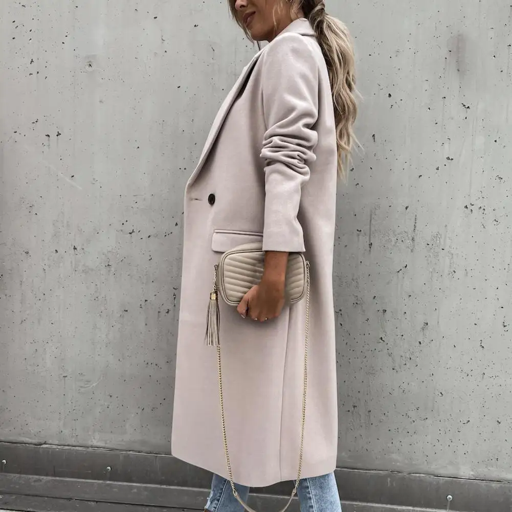 Female Winter Women Solid Color All Match Long Blazer Elegant Long Blazer Button Placket for Dating
Female Winter Women Solid Color All Match Long Blazer Elegant Long Blazer Button Placket for Dating