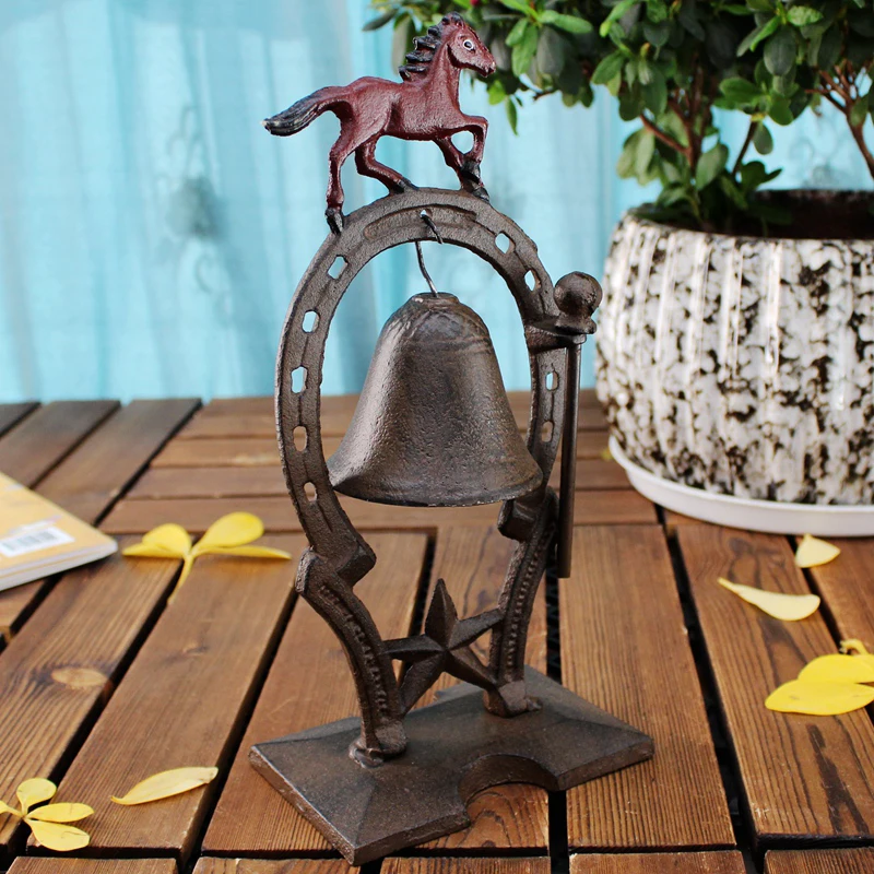 Retro Cast Iron Tabletop Hand Knocking Bell With Rectangle Bottom Base And Red Paint Horse On Farm House Service Ready Ring
Retro Cast Iron Tabletop Hand Knocking Bell With Rectangle Bottom Base And Red Paint Horse On Farm House Service Ready Ring