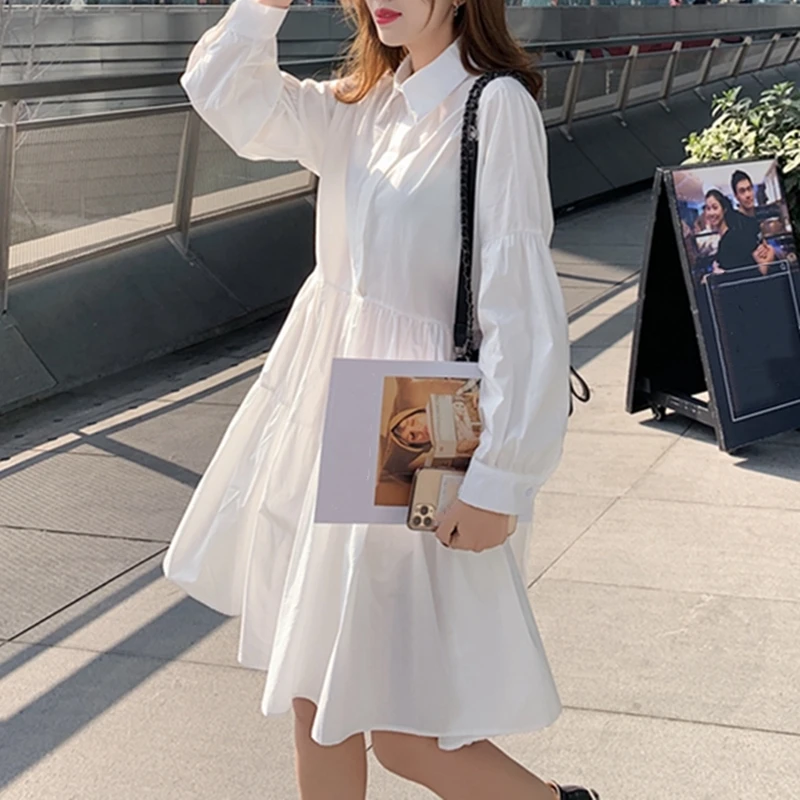 Korean Sweet Cute Womens Dress Turn-Down Collar Long Sleeve Loose High Waist Dresses Kawaii Vestidos Casual Clothing Chic
Korean Sweet Cute Womens Dress Turn-Down Collar Long Sleeve Loose High Waist Dresses Kawaii Vestidos Casual Clothing Chic