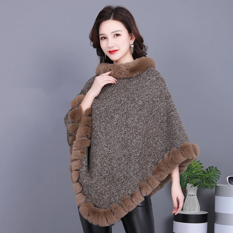 7 Colors Plus Velvet Warm Pullover 2021 Winter Faux Rex Rabbit Fur Out Streetwear Women Capes Solid Poncho Shawl Scarf Fur Coat
7 Colors Plus Velvet Warm Pullover 2021 Winter Faux Rex Rabbit Fur Out Streetwear Women Capes Solid Poncho Shawl Scarf Fur Coat